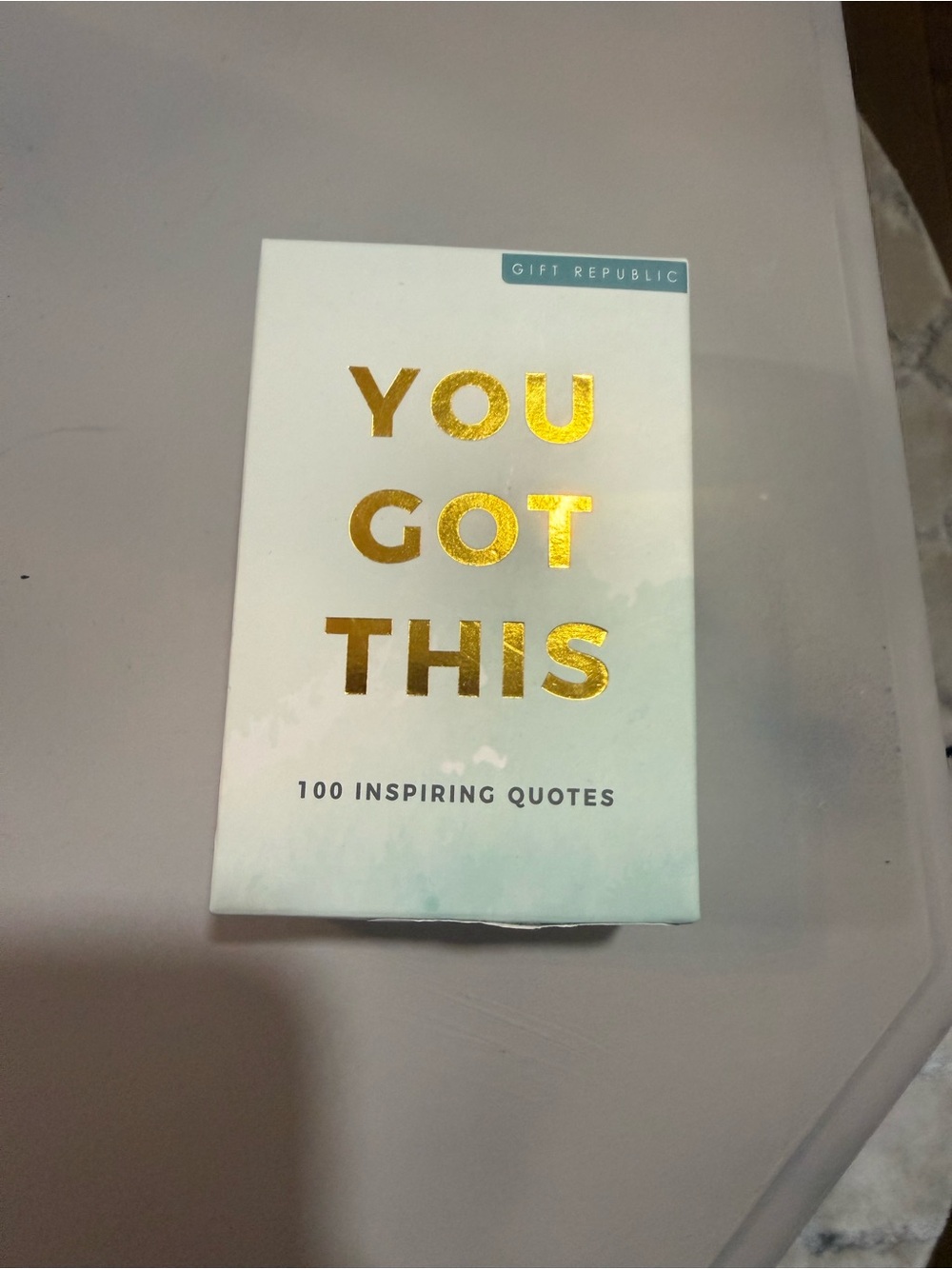 Nordstrom Gold Foil 'You Got This' Inspirational Quote Box on White Teal